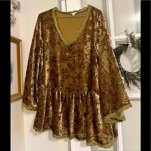 Gorgeous Velvet Blouse Bronze/Marigold/Olive